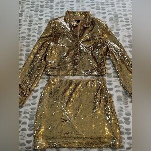 Gold Sequin Matching Set